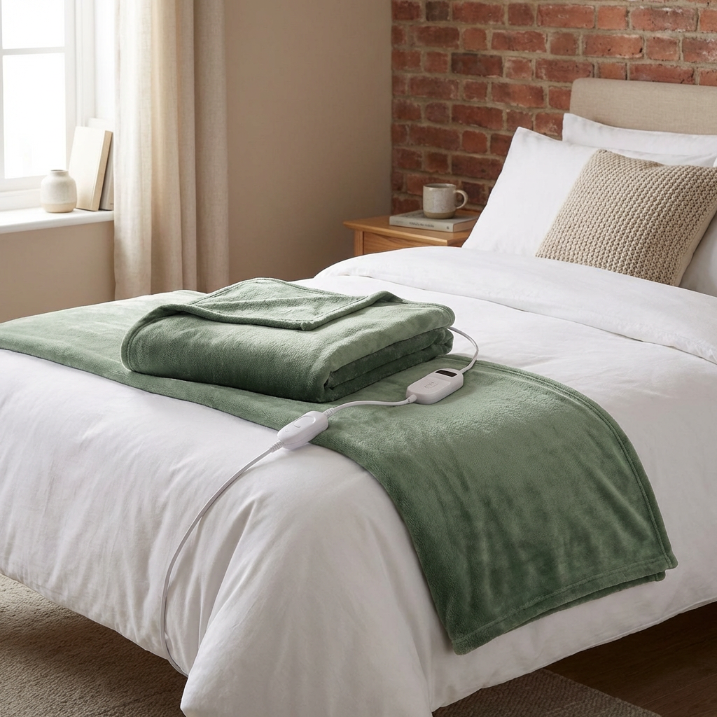 Electric Fleece Throw  - Sage Image 3