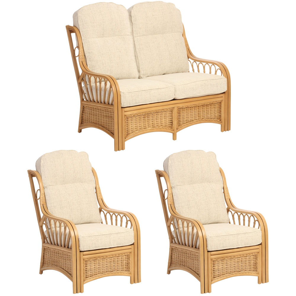 Desser Furniture Vale 2 Seater Light Oak Athena Plain Suite Image 2