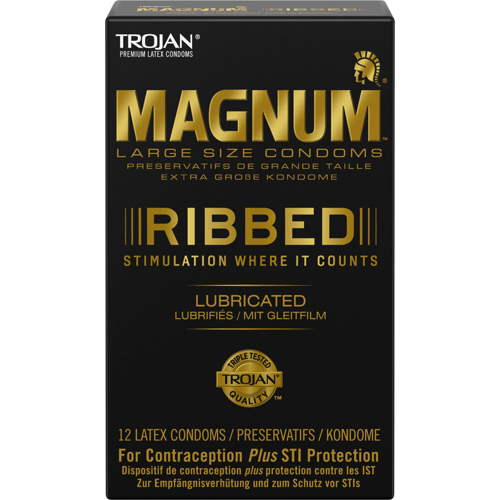 Trojan Magnum Ribbed Condoms 12 Pack Image 2