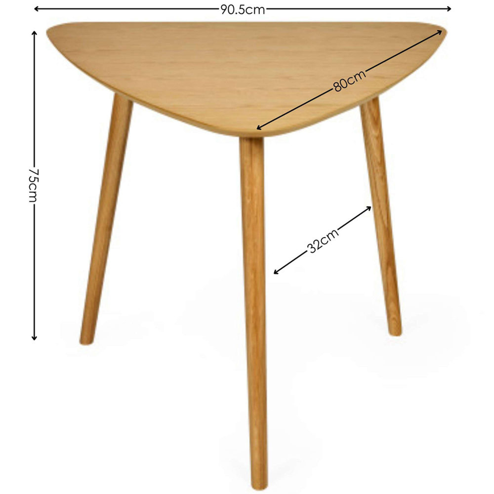 Julian Bowen Athena 3 Seater Light Oak Triangular Dining Table Image 9