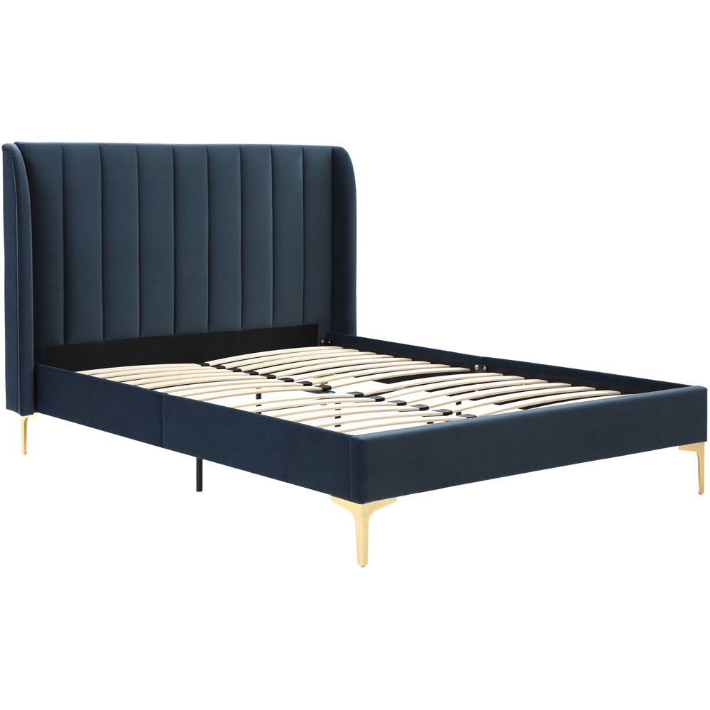 Hyacinth Double Ink Velvet Bed Frame Image 2