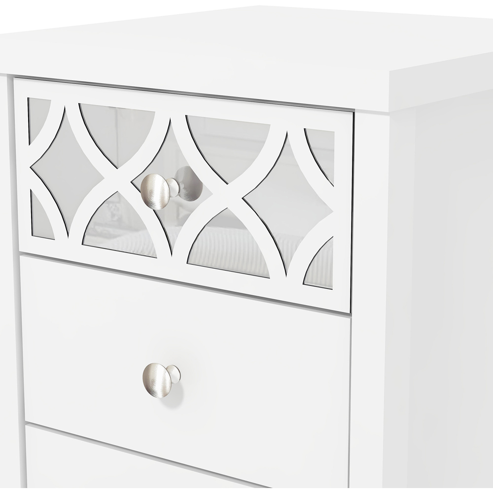GFW Arianna 3 Drawer White Bedside Table Image 6