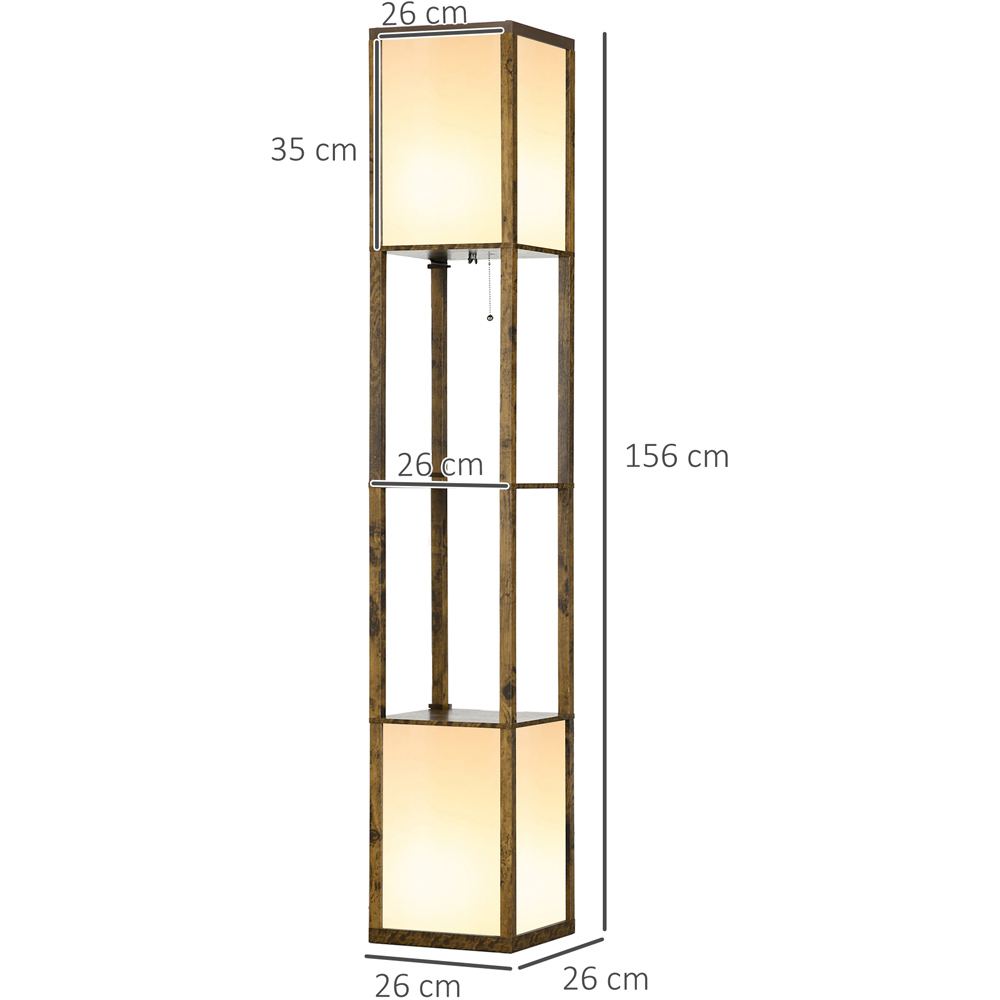 Portland 2 Shelf Brown Floor Lamp with Dual Ambient Light Image 7