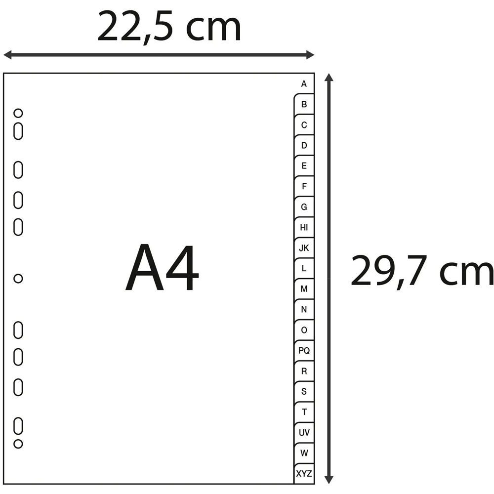 Exacompta A4 Grey Recycled Polypropylene A-Z Divider 20 Pack Image 6