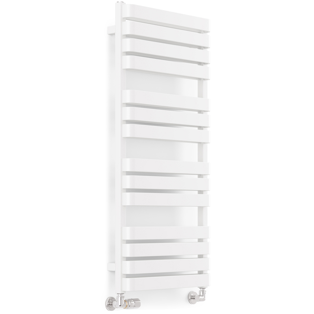 Terma Warp T Bold Matt White Heated Towel Rail 2660 BTU 1110 x 500mm Image 1