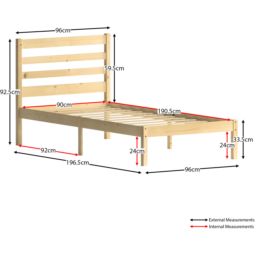 Junior Vida Libra Single Pine Wooden Kids Bed Frame Image 8