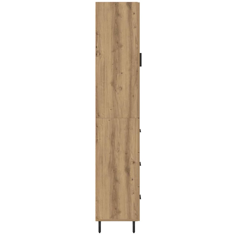 vidaXL Single Door 3 Drawer Artisan Oak Slim Sideboard with Metal Legs Image 9