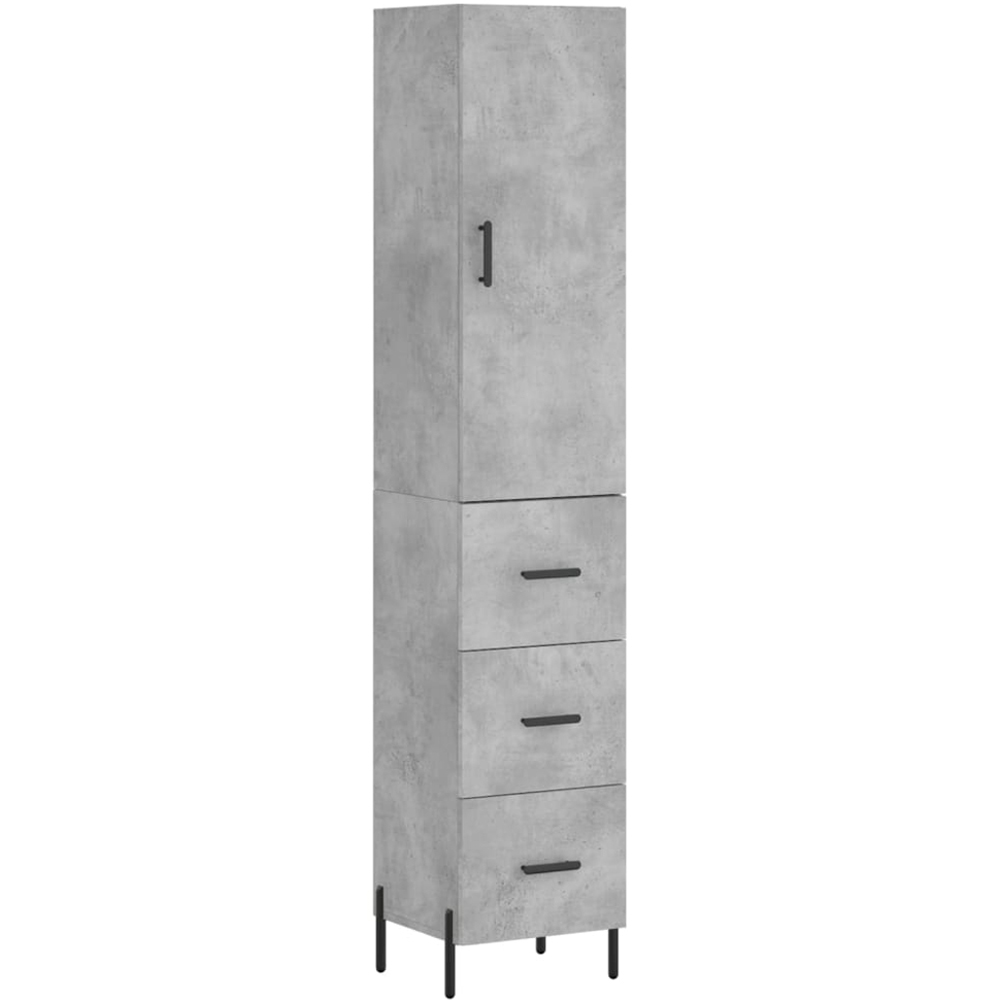 vidaXL Single Door 3 Drawer Highboard with Metal Legs Image 2