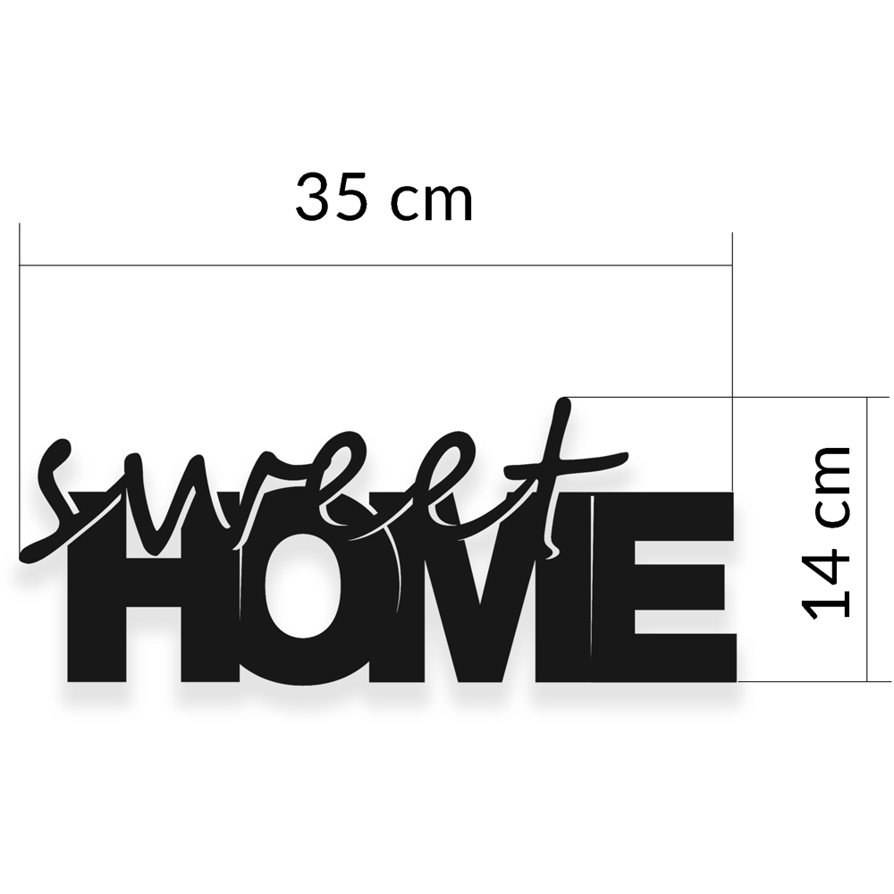 Decortie Black Metal Brass Core Sweet Home Wall Art Image 5