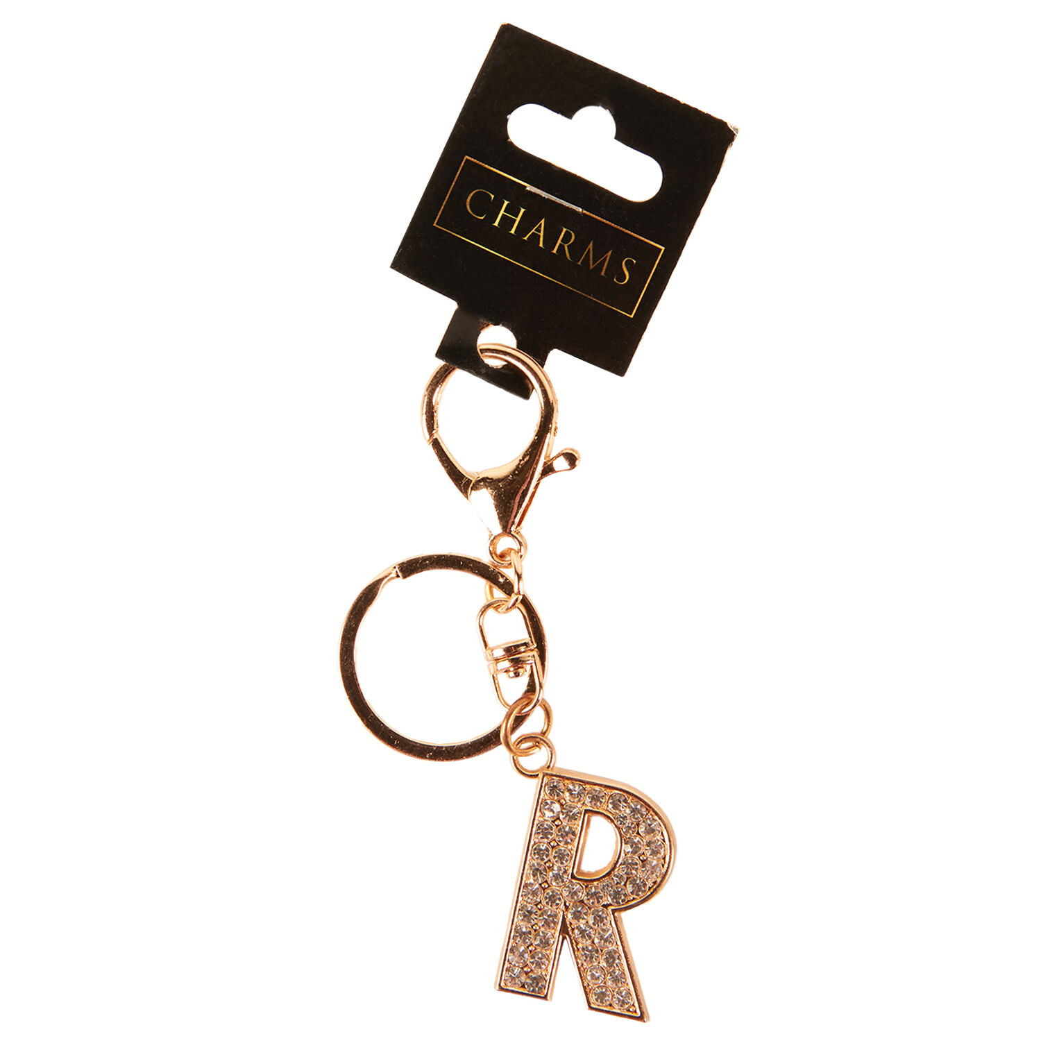 Key Ring Letter R Letter Charm Keyring Gold R | Wilko