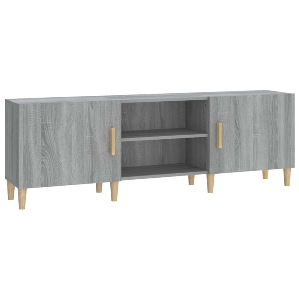 vidaXL 2 Door 2 Shelf Grey Sonoma TV Cabinet Image 2
