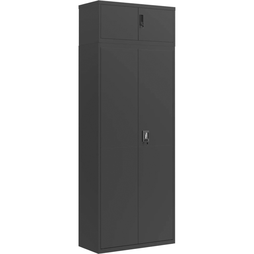 vidaXL 2 Door Black Steel Filing Cabinet Set of 2 Image 2