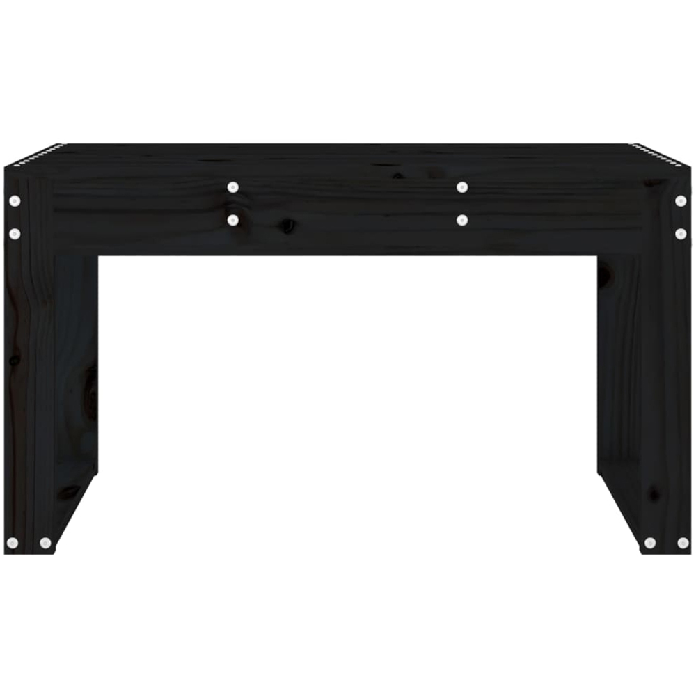 vidaXL Black Solid Pine Wood Slatted Garden Bench 80 x 38 x 45cm Image 3