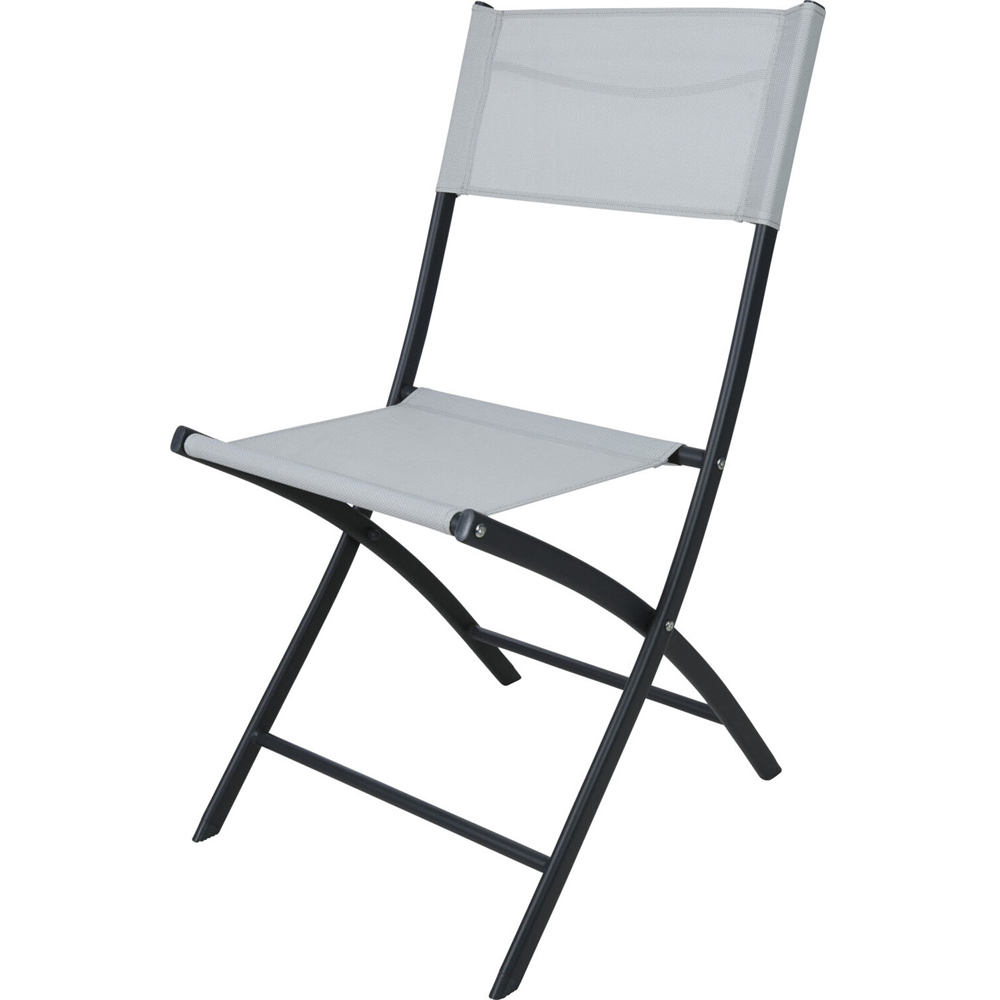 White Steel Foldable Large Patio Chair 96cm Image 2