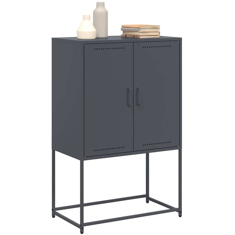 vidaXL 2 Door Anthracite Steel Highboard Image 4