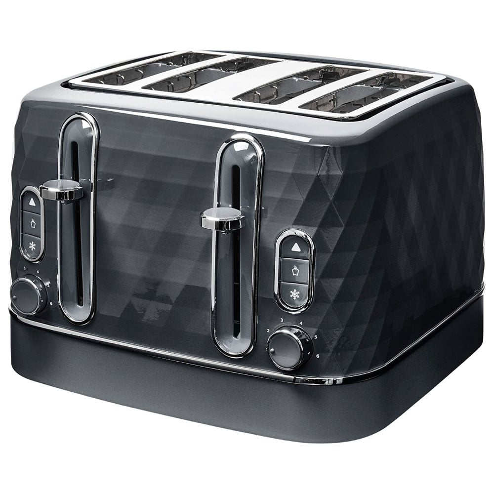 Wilko Dark Grey Diamond Toaster   Image 1