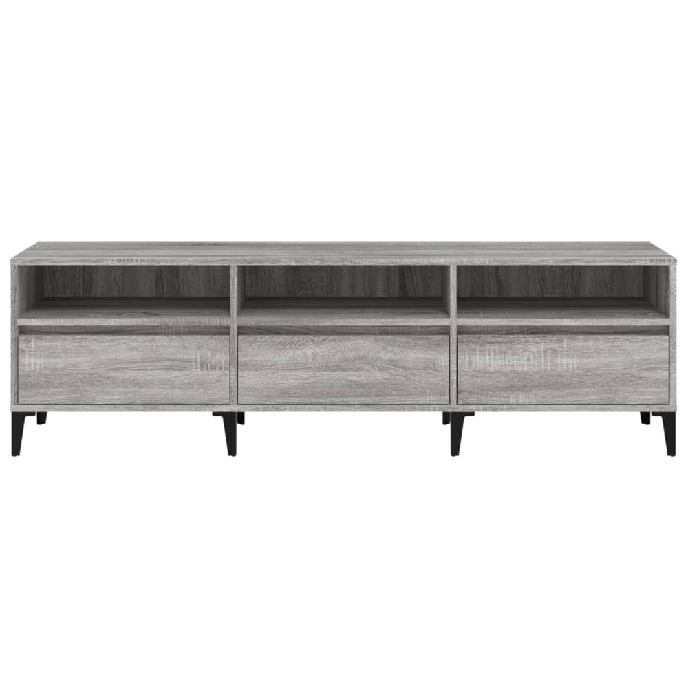 vidaXL 3 Door 3 Shelf Grey Sonoma TV Cabinet Image 3