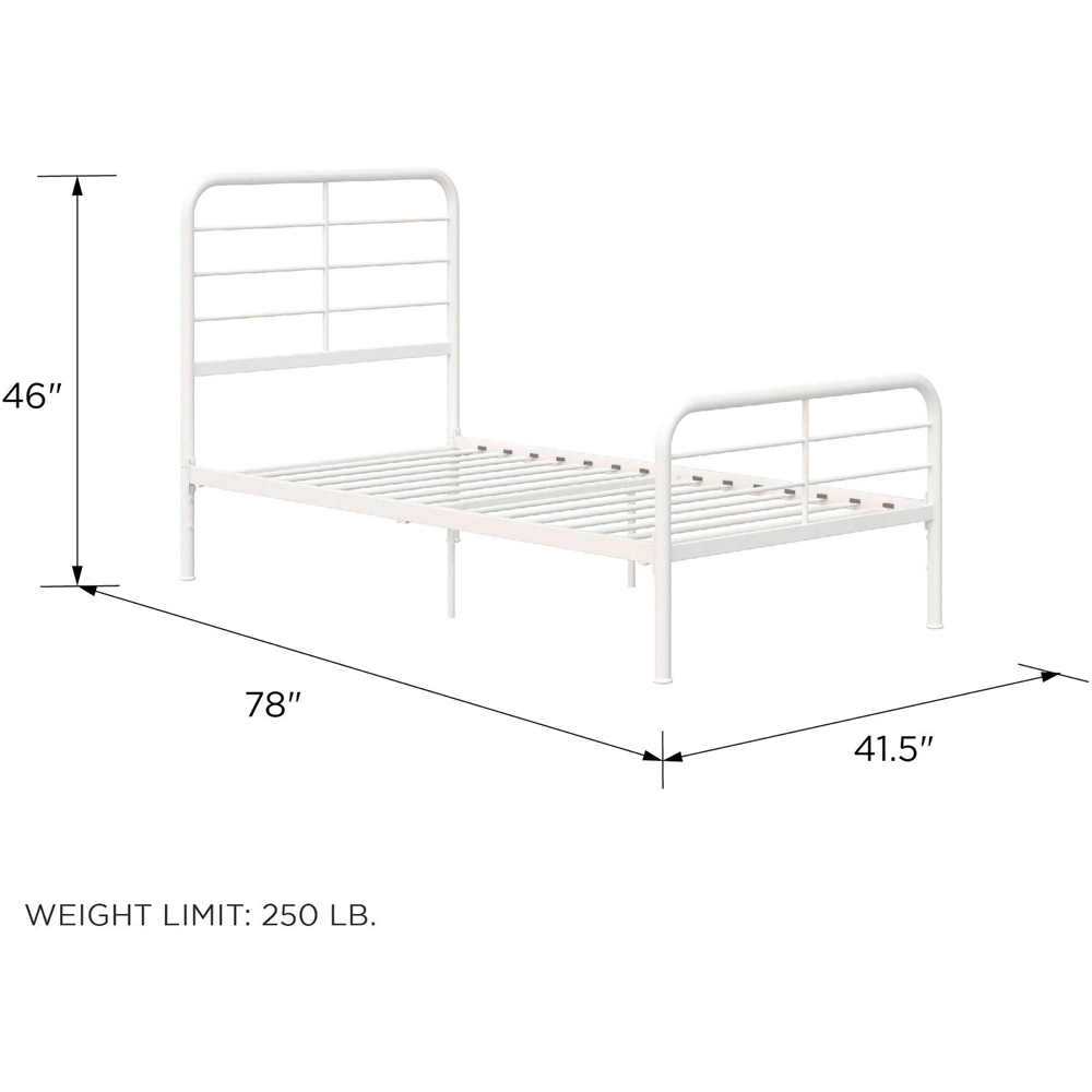 Dorel Millie Single White Metal Bed Image 9