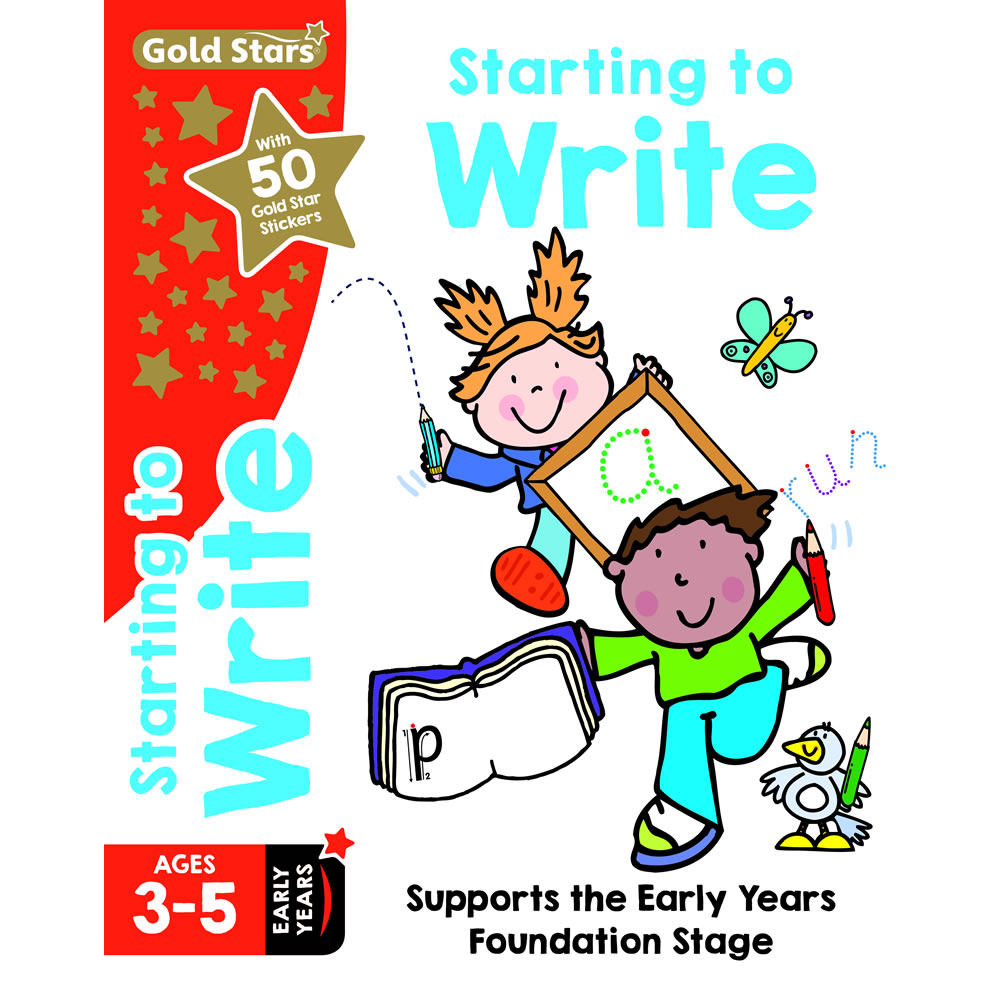 Gold Stars Start to Write Educational Workbook Pre-School Ages 3-5 Years Image