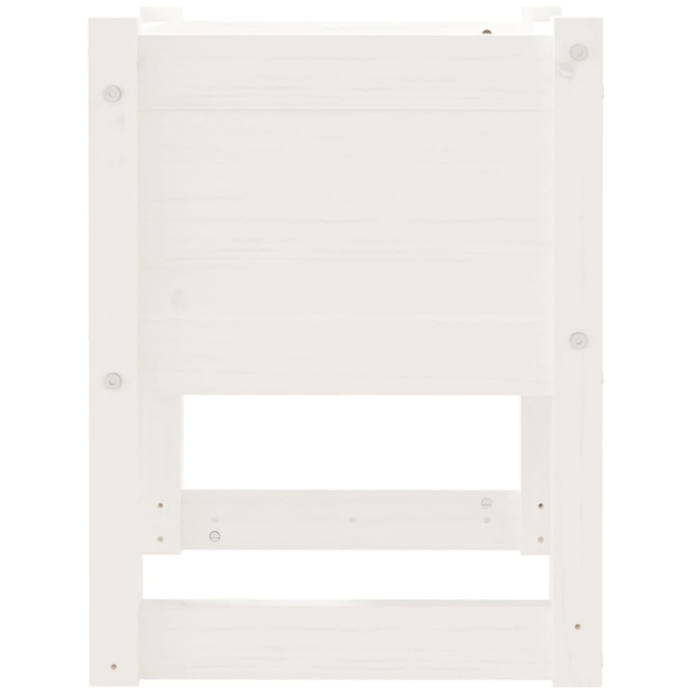 vidaXL White Solid Pine Wood Garden Planter 40 x 40 x 52.5cm 2 Pack Image 5