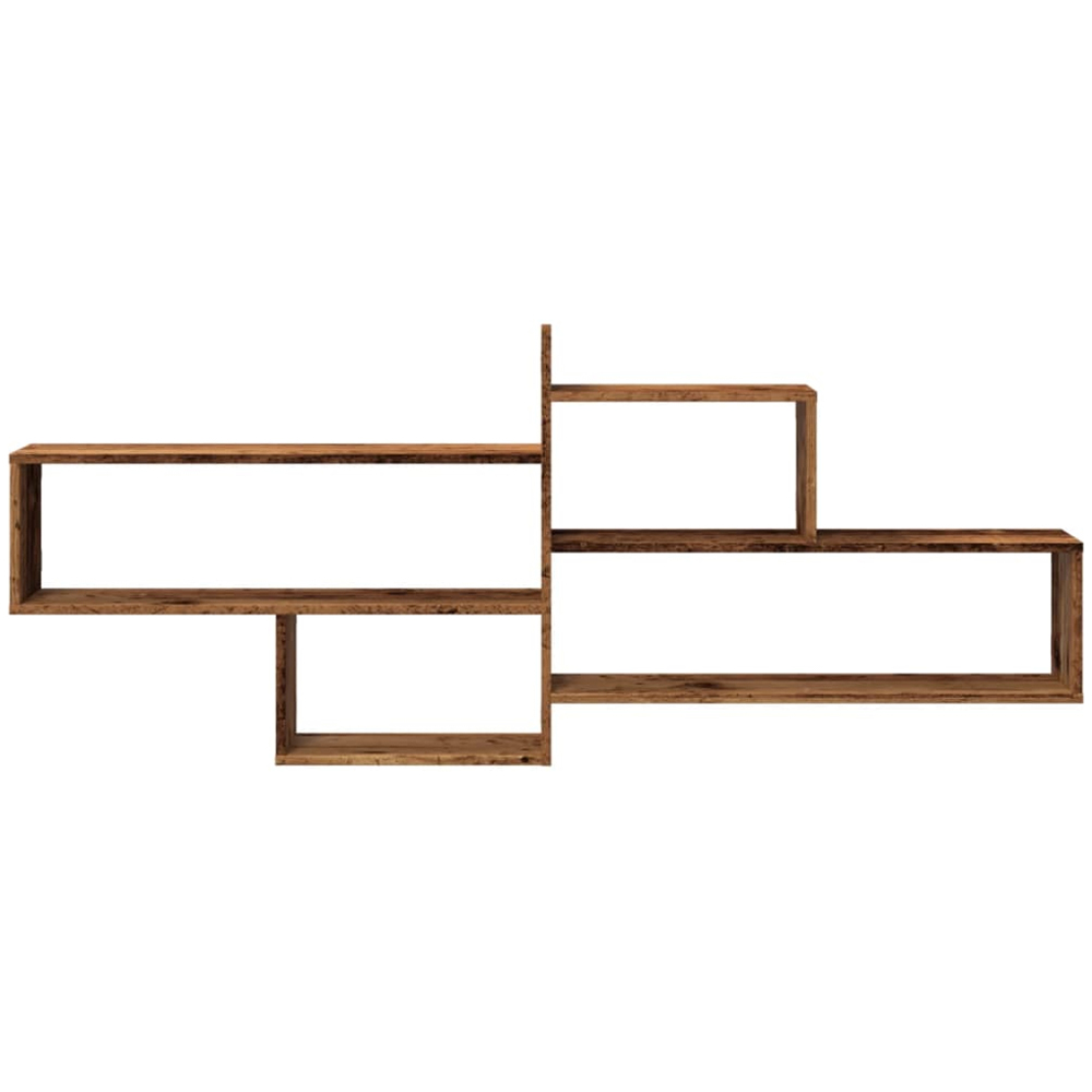vidaXL 4 Shelf Old Wood Floating Wall Shelf Image 3