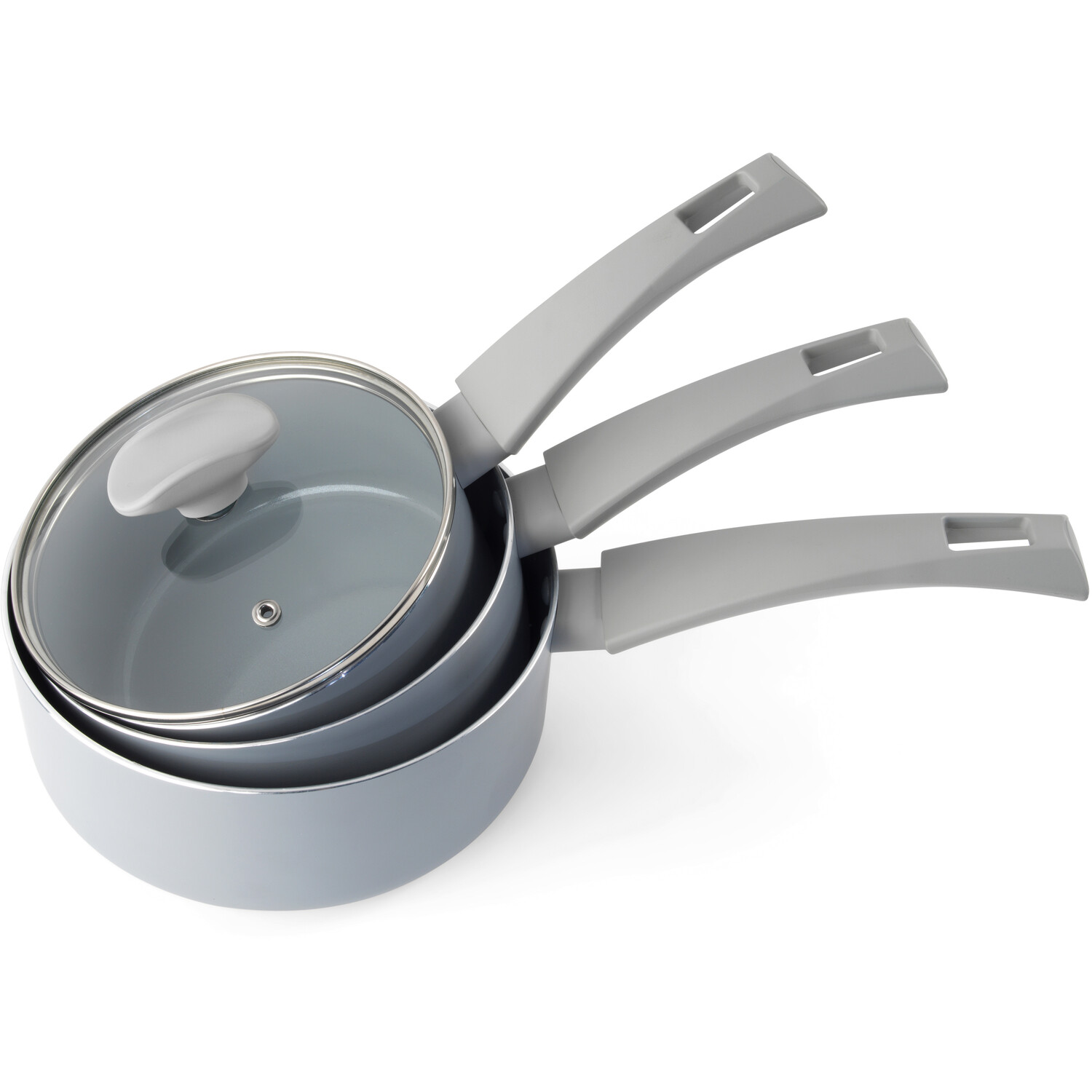 3-Piece Salter Healthy Eating Pan Set - Grey Image 4