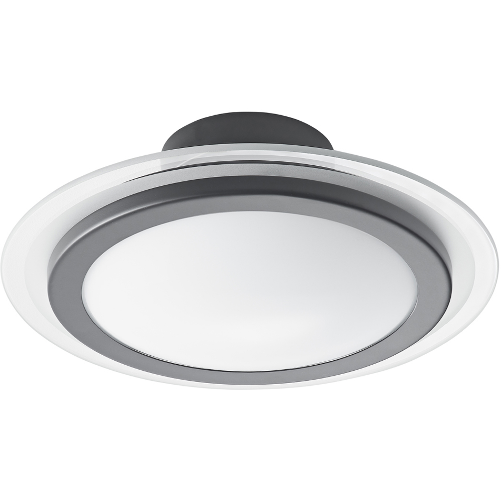 Happy Homewares Matt Black Semi Flush LED Powered Ceiling Light Image 1