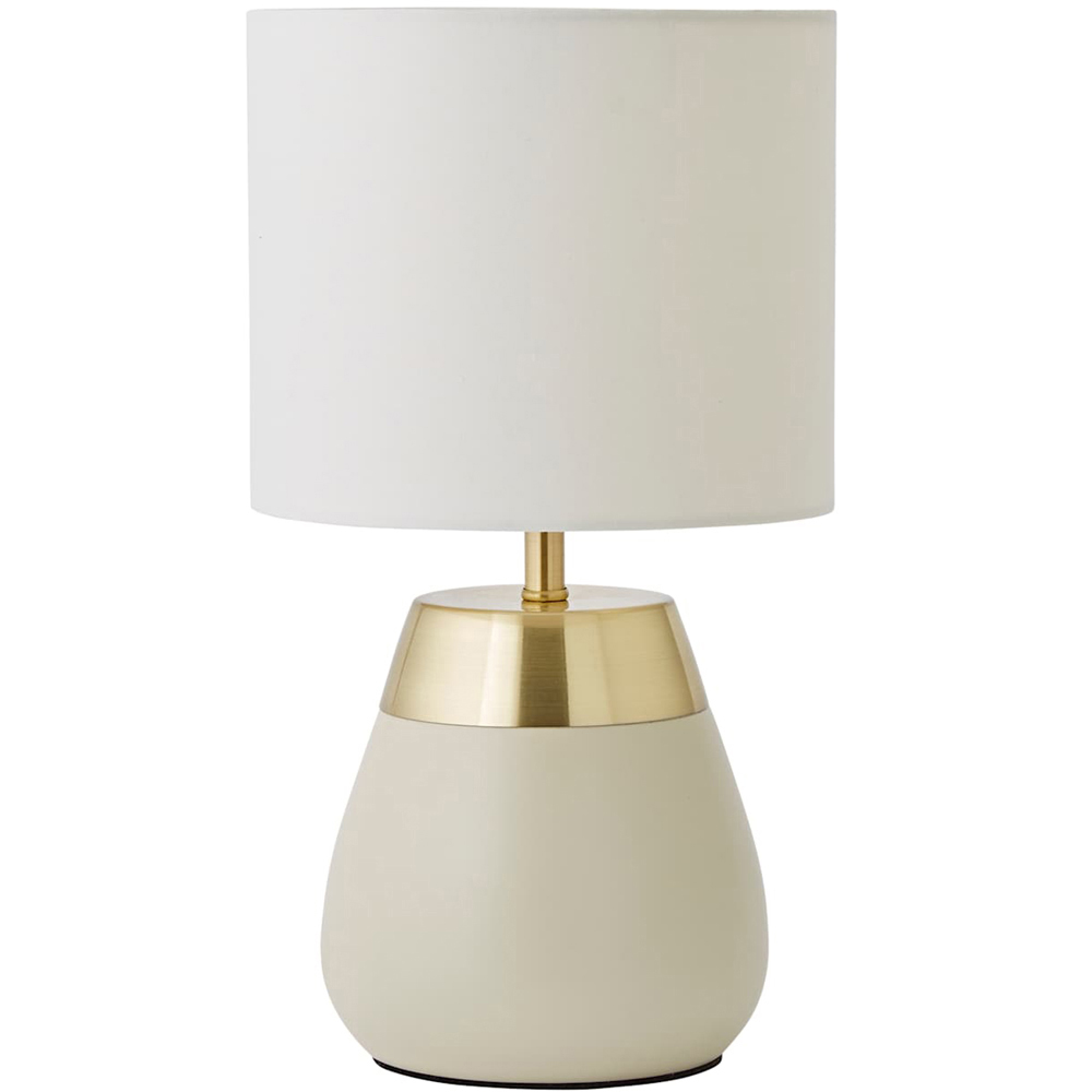 ValueLights Hurst Drum Shade Cream Touch Table Lamp with Bulb Image 1