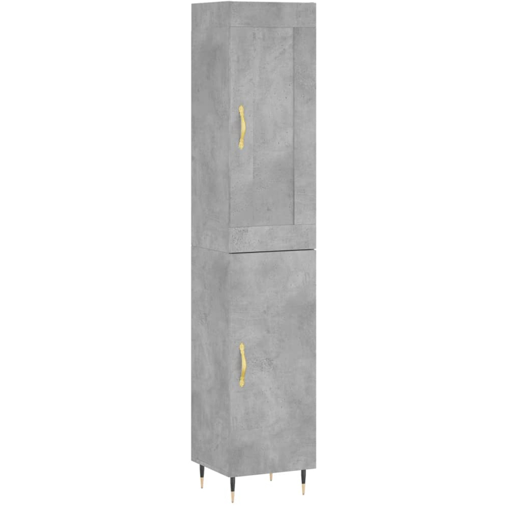 vidaXL 2 Door Concrete Grey Highboard Image 2