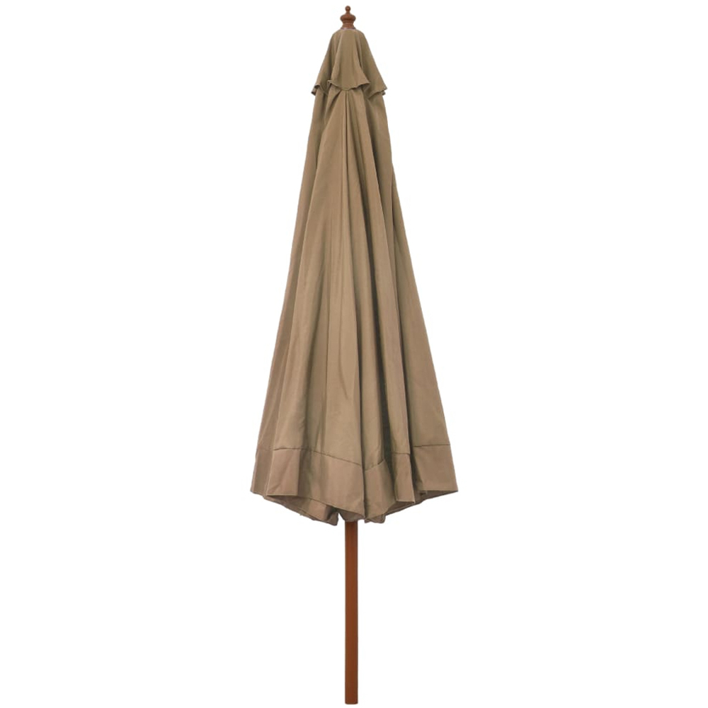 vidaXL Taupe Garden Parasol with Wooden Pole 3.3m Image 2