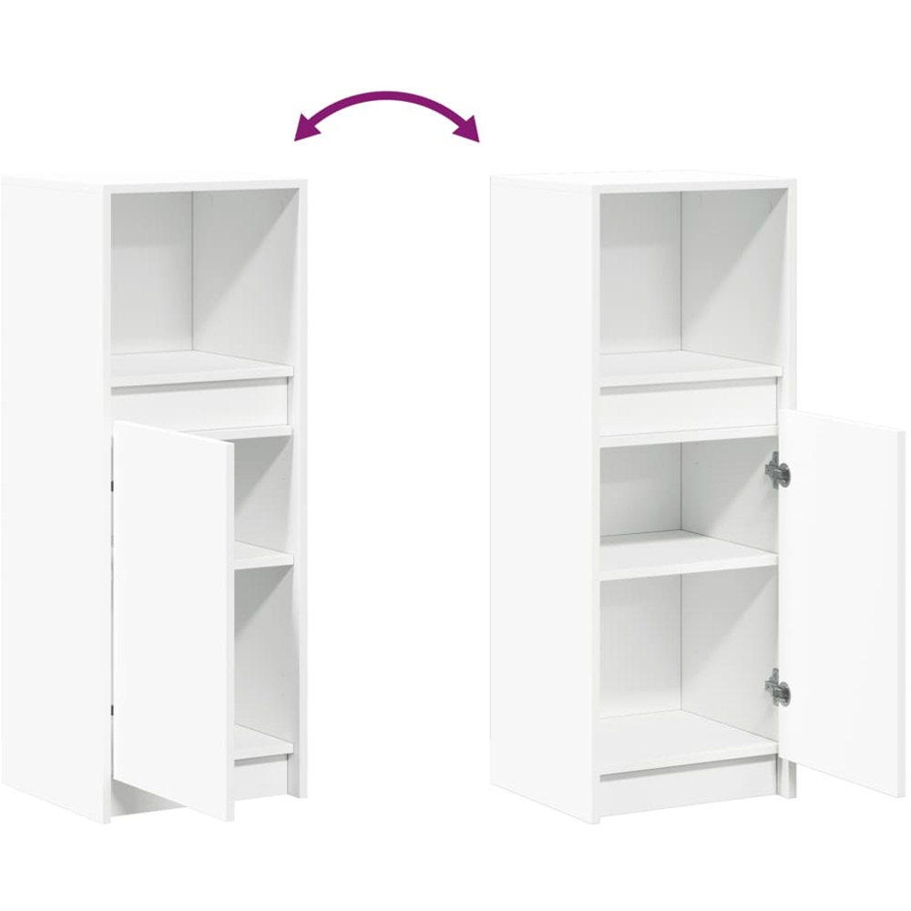 vidaXL Single Door Single Shelf White LED Sideboard Image 9