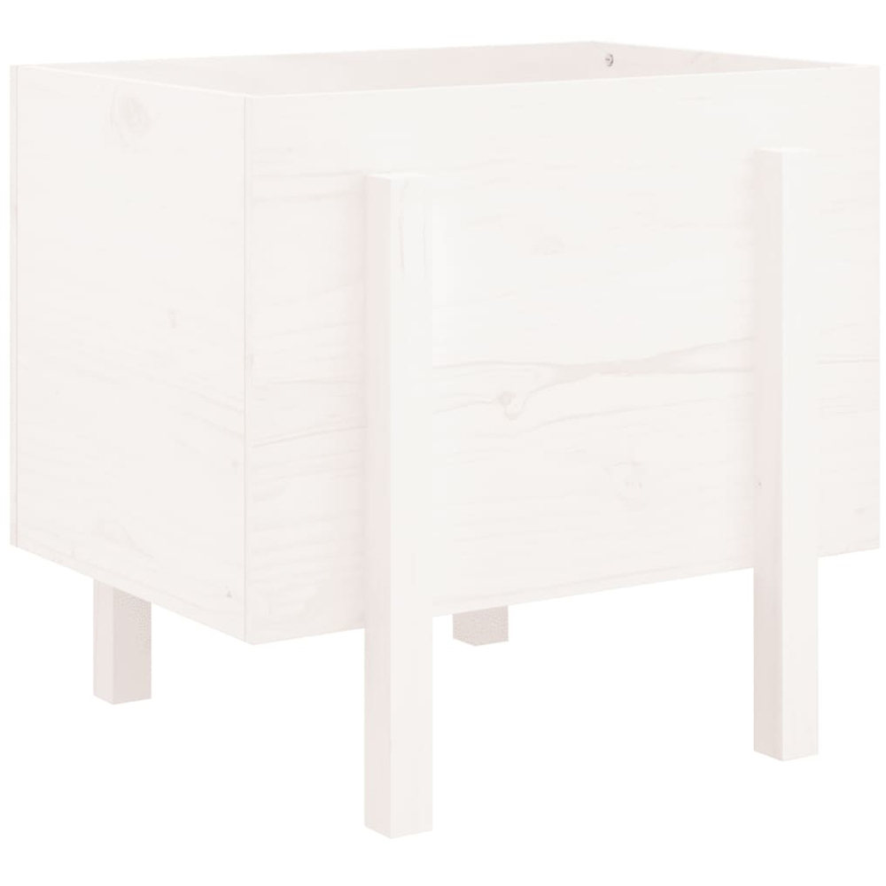 vidaXL White Solid Pine Wood Garden Planter 57 x 62 x 50cm Image 5