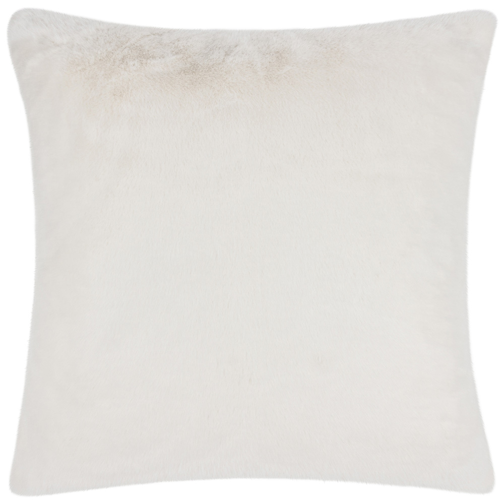 Paoletti Stanza White Faux Fur Cushion Image 1