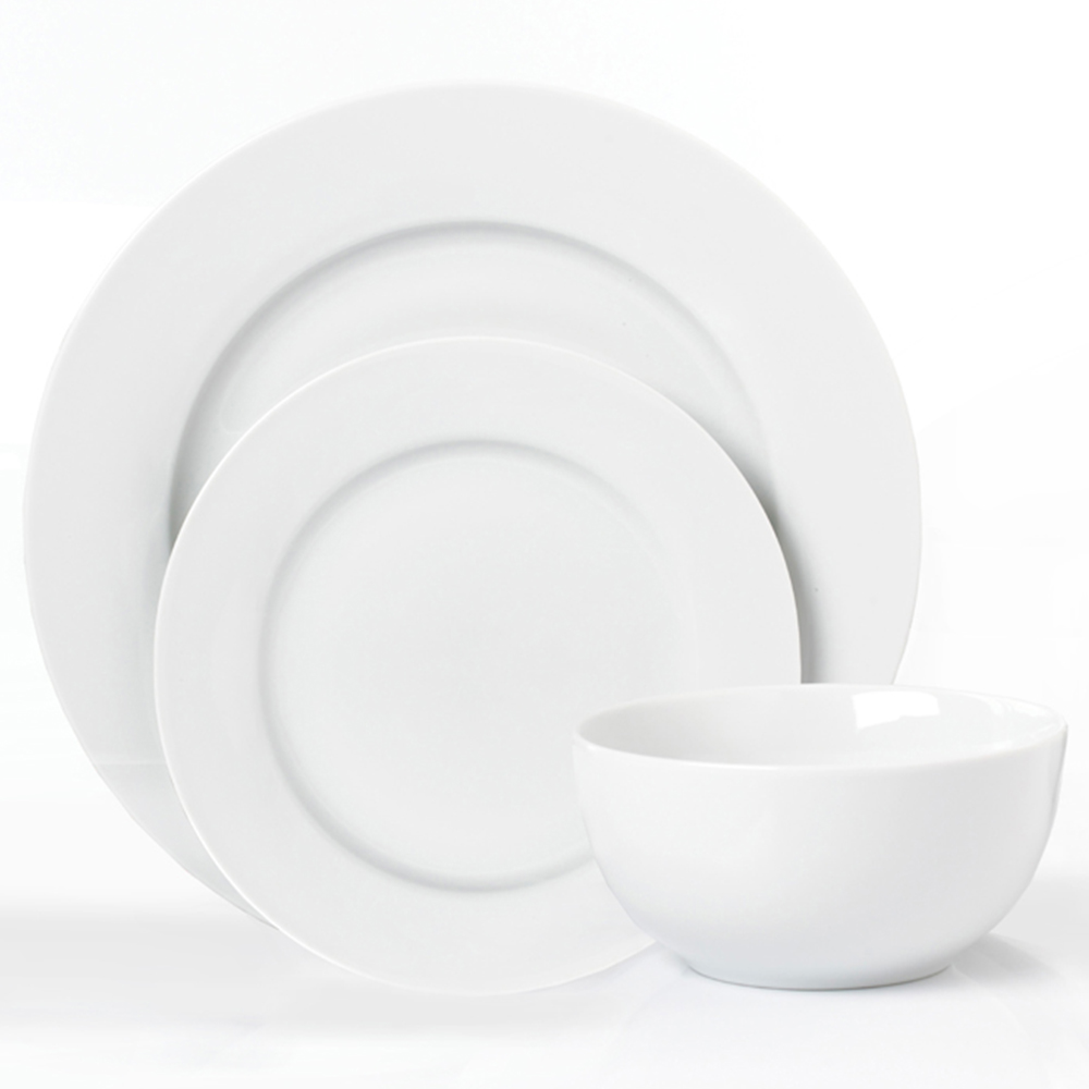 Waterside Rimmed White 18 Piece Dinner Set Image 3
