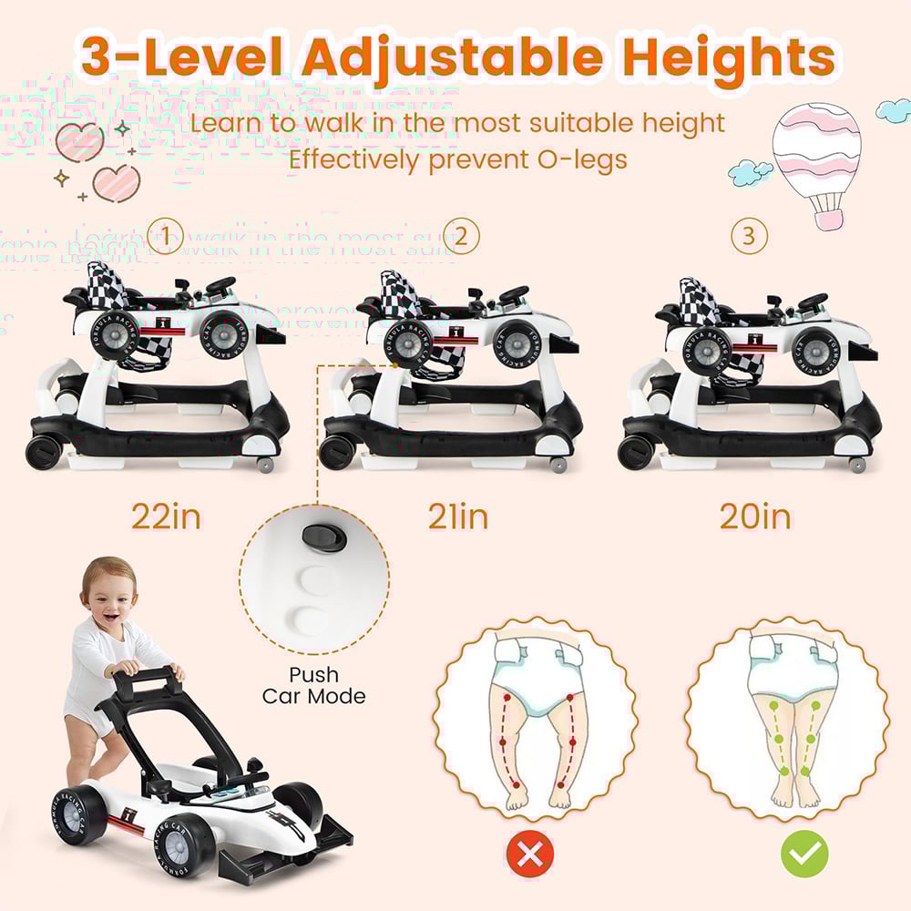 Costway 4 in 1 White Baby Push Walker Image 5