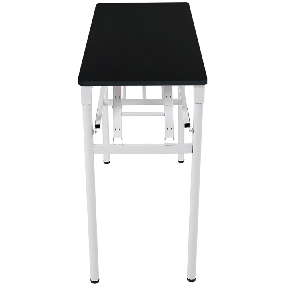 Living and Home Single Shelf Metal Frame Foldable Laptop Desk Black 80cm Image 6
