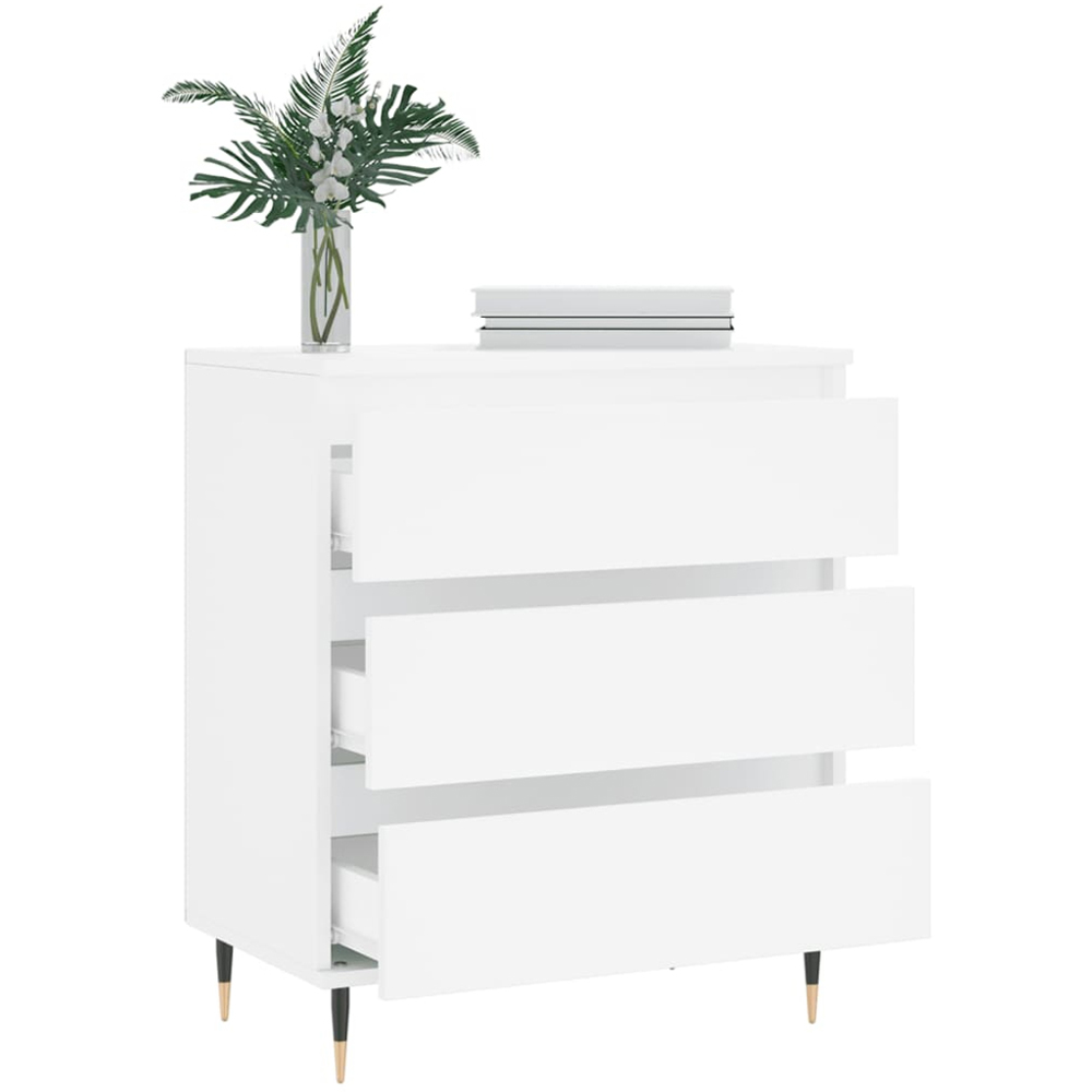 vidaXL 3 Drawer White Sideboard Image 4