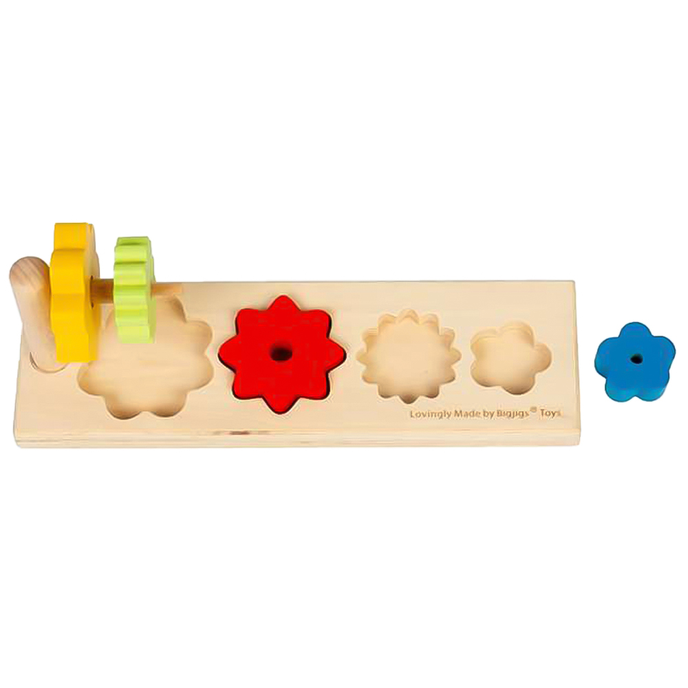 Bigjigs Toys Kids Wooden Flower Shape Sorting and Stacking Toy Image 5