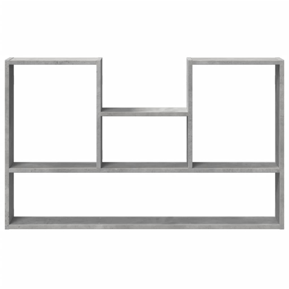 vidaXL 5 Shelf Concrete Grey Wooden Floating Wall Shelf Image 3