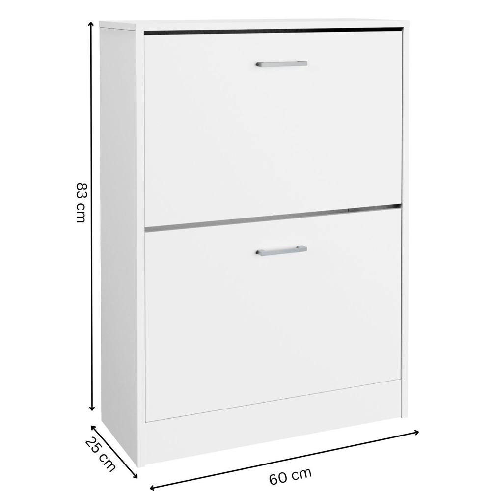 GFW Stirling 2 Tier White Shoe Cabinet Image 9