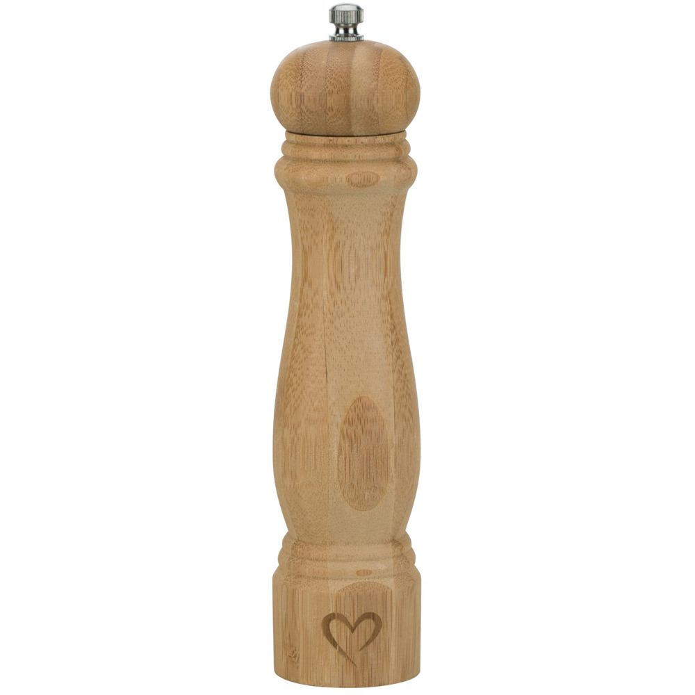 Bamboo Salt and Pepper Mill with Heart - 22cm Image