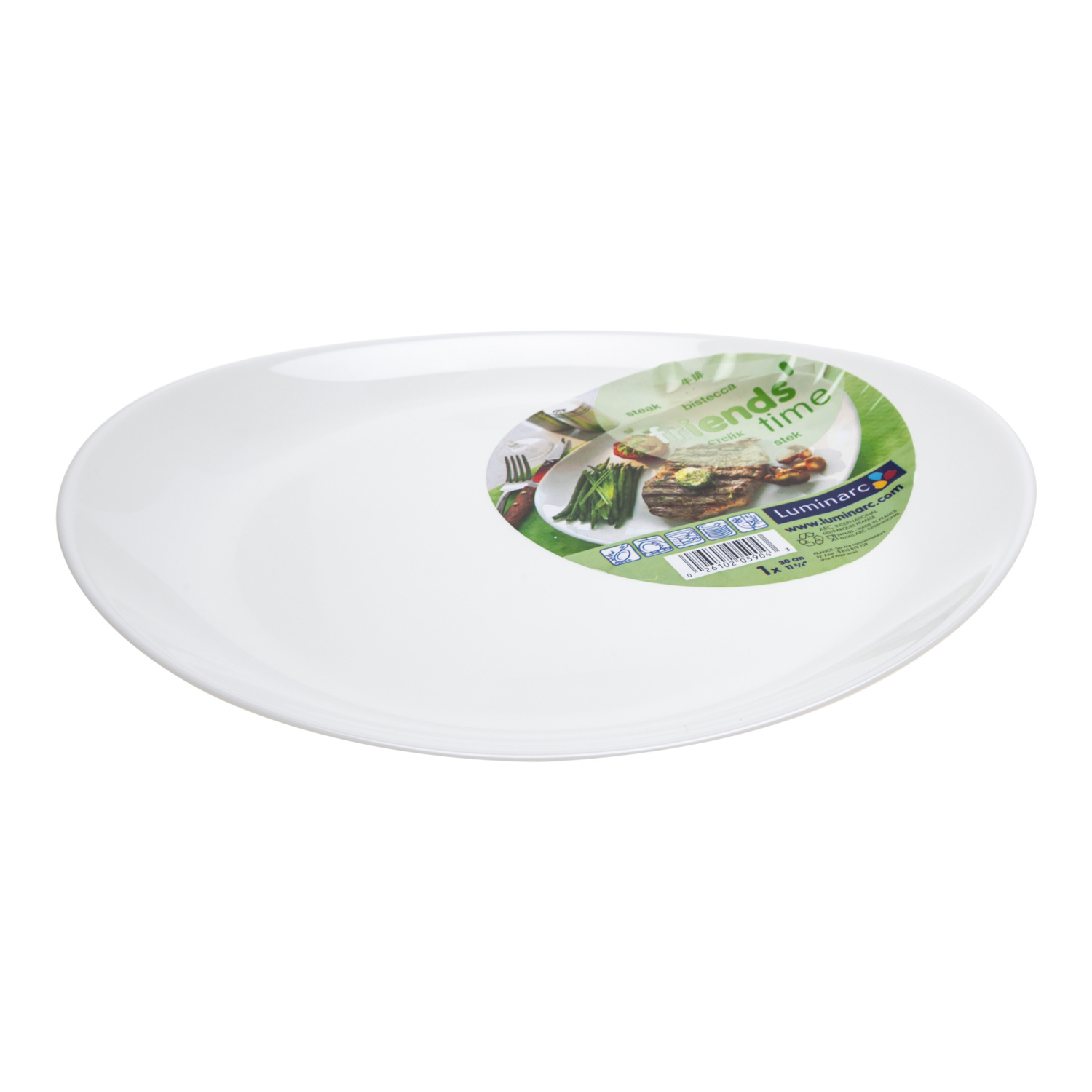 Luminarc Opal Glass Steak Plate - White Image 2