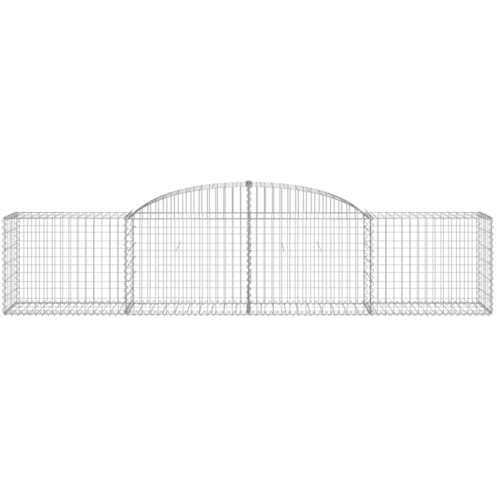 vidaXL Silver Galvanised Iron Gabion Basket 300 x 50 x 60/80cm 9 Pack Image 2