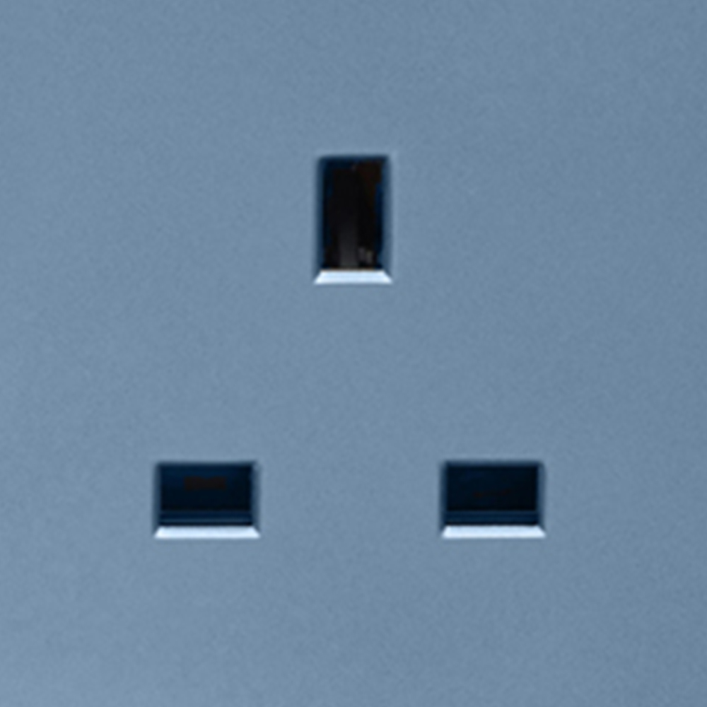 Trendi Switch 2 Gang Long Switch Sky Blue Plug Socket 5 Pack Image 3