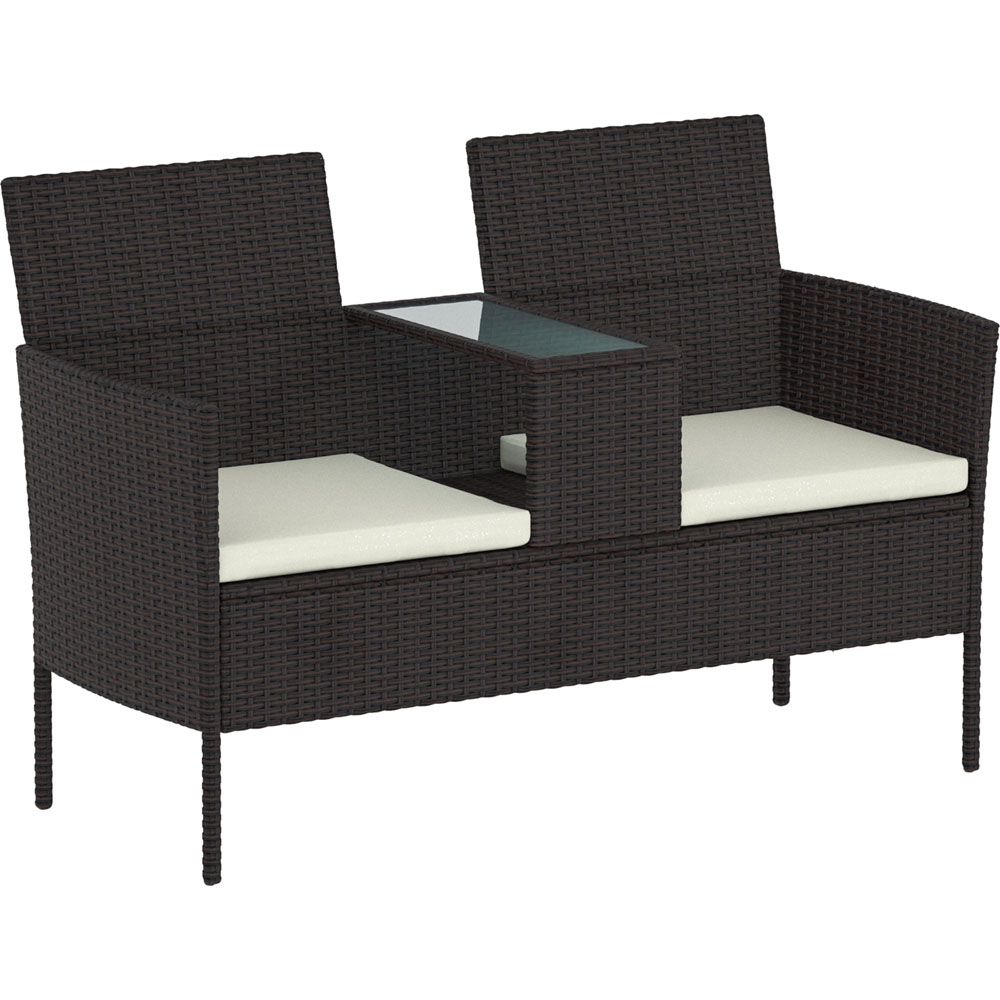 Garden Vida 2 Seater Brown Vienna Love Companion Seat Image 2