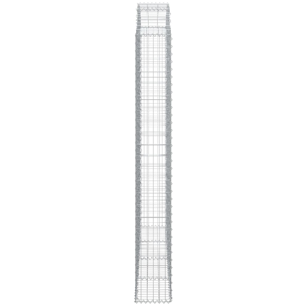 vidaXL Silver Galvanised Iron Gabion Basket 200 x 30 x 220/240cm Image 2