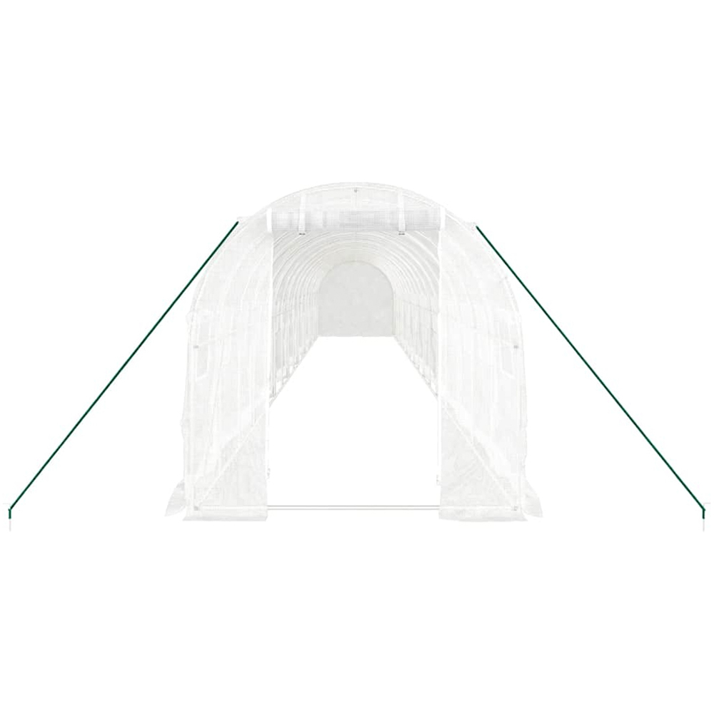 vidaXL White Polyethylene Galvanised Steel Frame 52.4 x 6.5ft Greenhouse Image 3