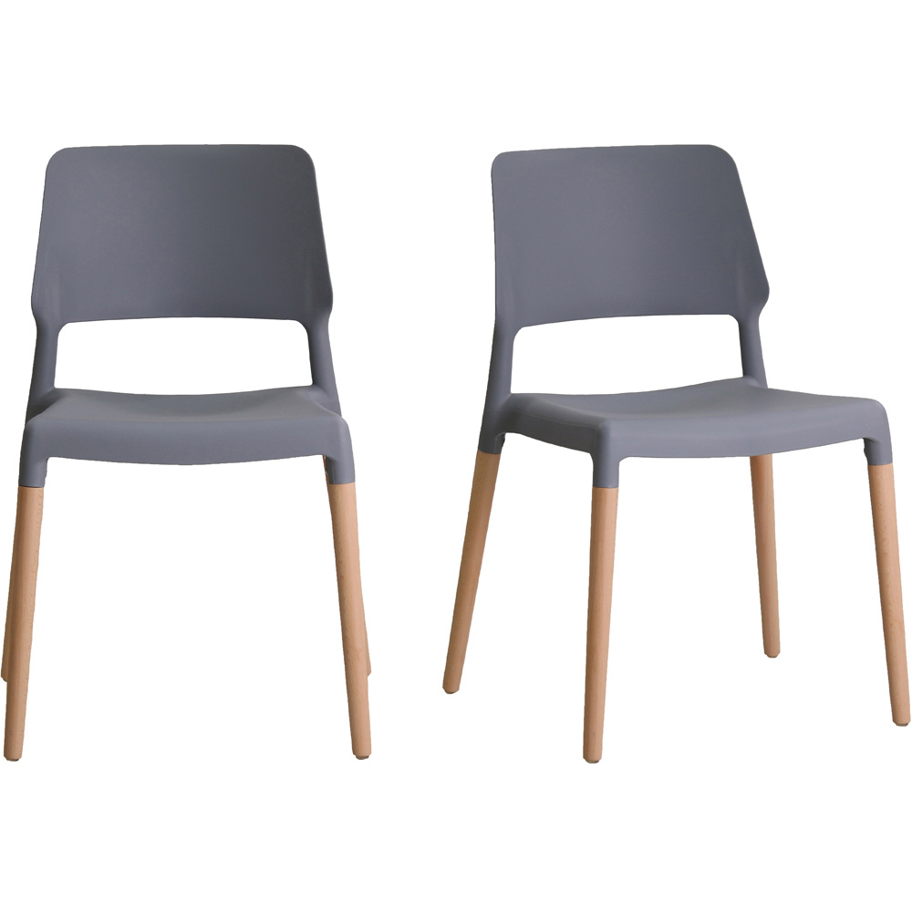 Riva Set of 2 Grey Dining Chair Image 3