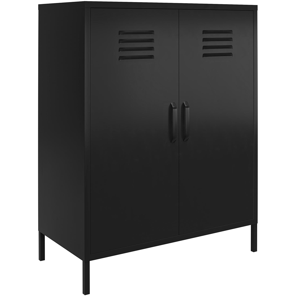 Dorel Mission District 2 Door Black Freestanding Storage Cabinet Image 2
