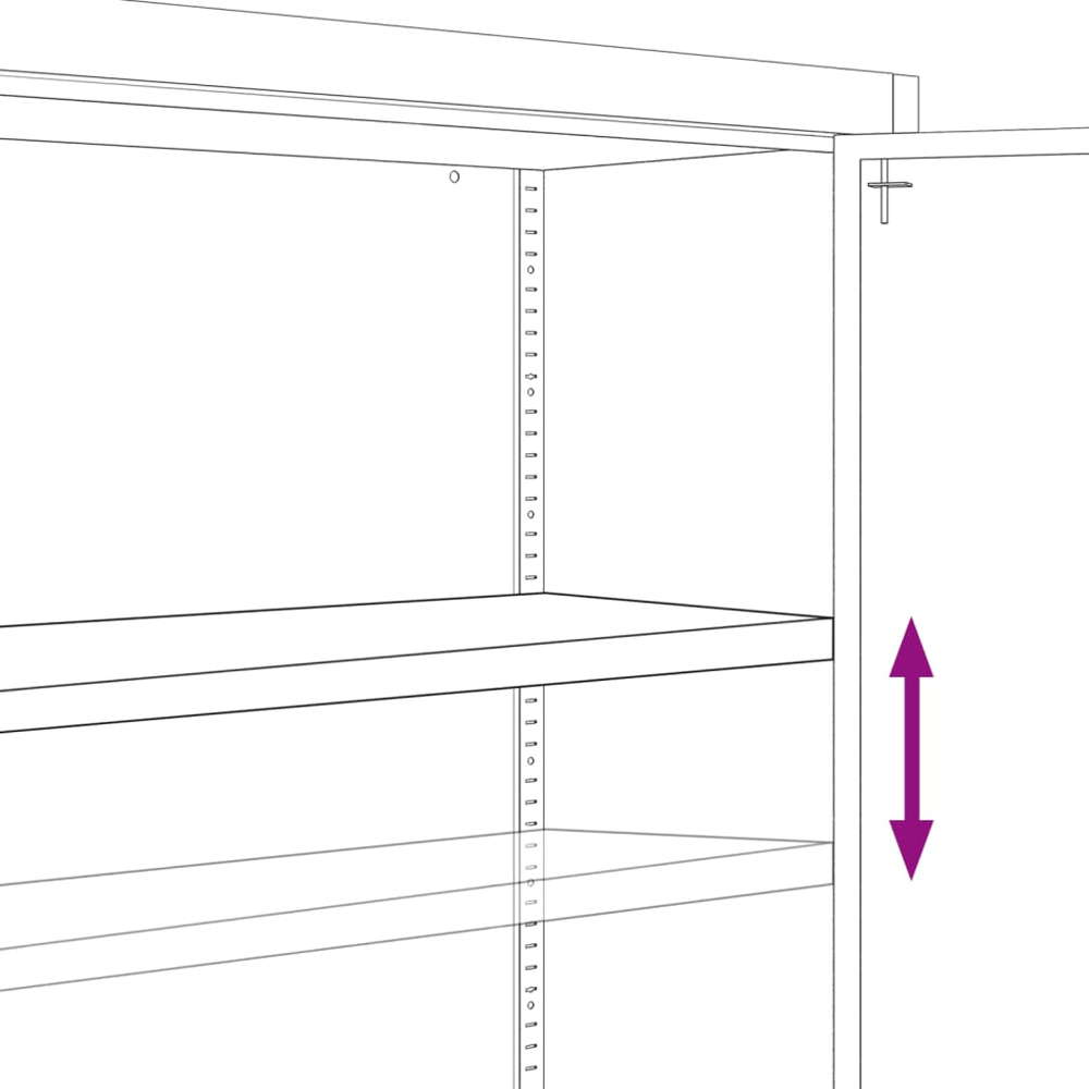 vidaXL 2 Door 4 Shelf Anthracite File Cabinet Image 8